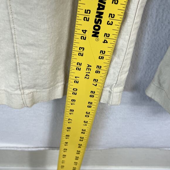 Christian Siriano Wide Leg Pants Women's 8 Linen Blend Beige Colored Pleated - Picture 8 of 8